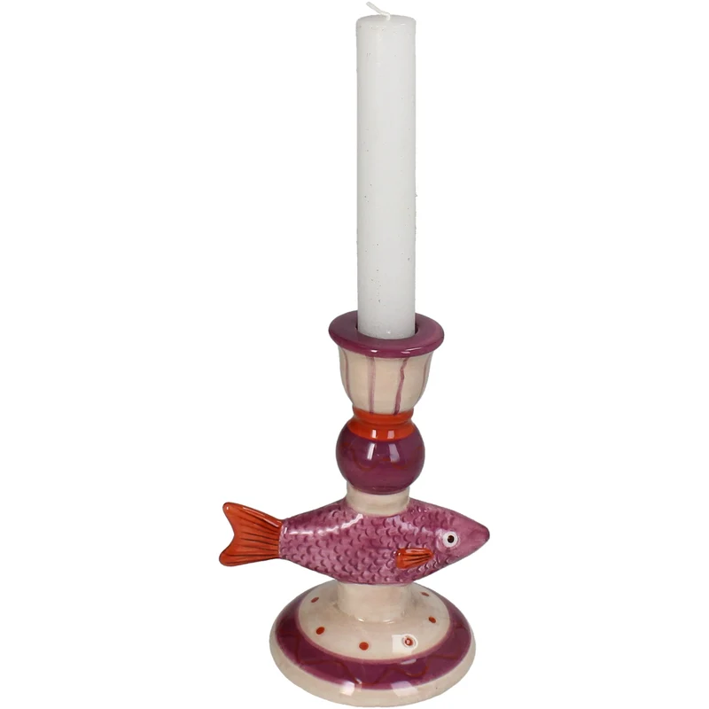 Candle Stick Fish Dolomite Purple 11x9x15cm