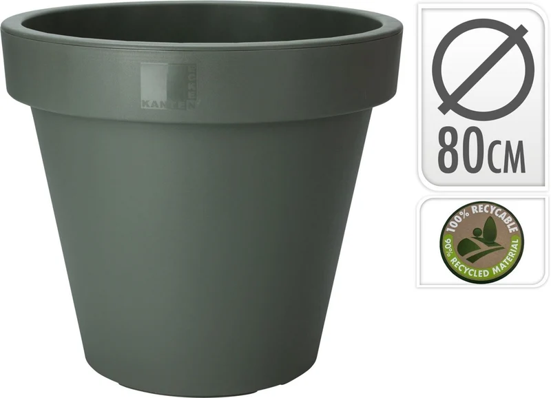 BLOEMPOT EK ROND DIA 80CM GROEN