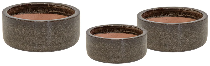 Glazed Bowl Falling Brown S3 D18/28H8/12.5 cm