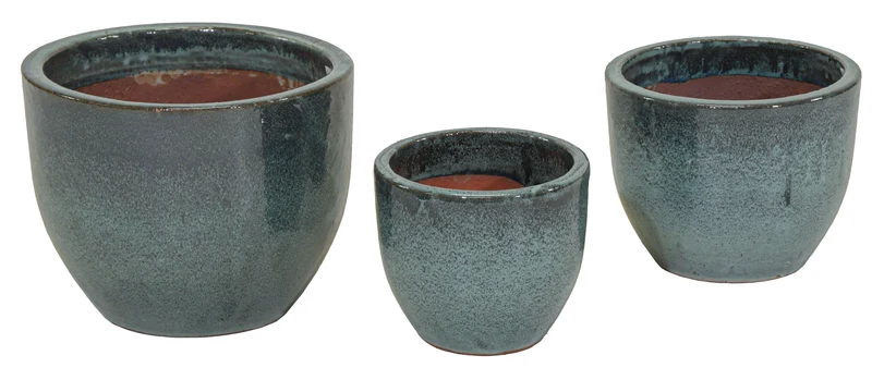 Glazed Egg Pot Moss Green S3 D18/28H15/22.5 cm
