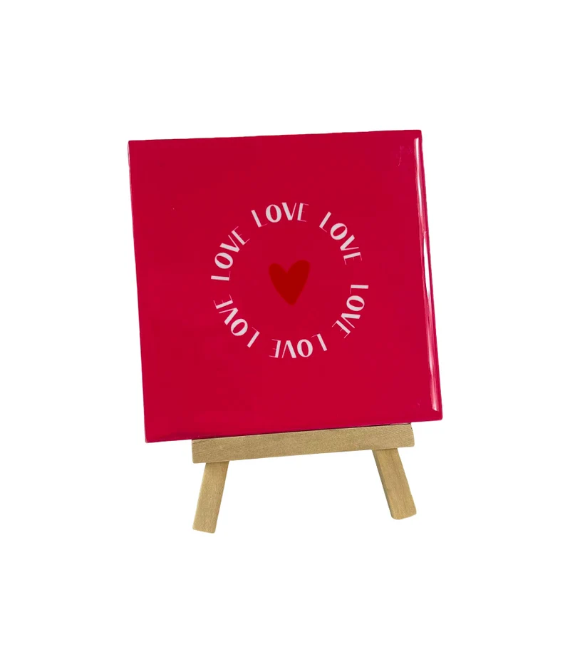 Tegeltje - Love love love - 11x11cm