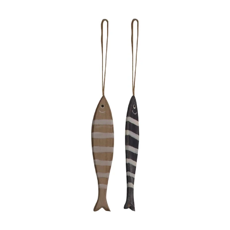 Fish wood with hanger 22x0.9x4cm Mixed