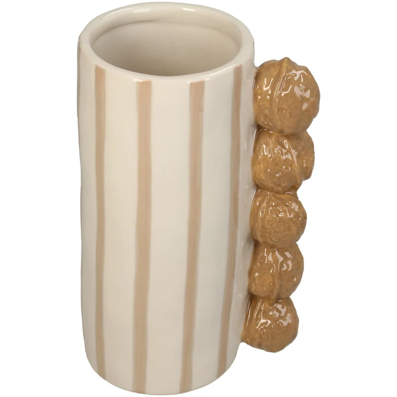 Vase Walnuts Stoneware Brown 11.5x9x18.5cm