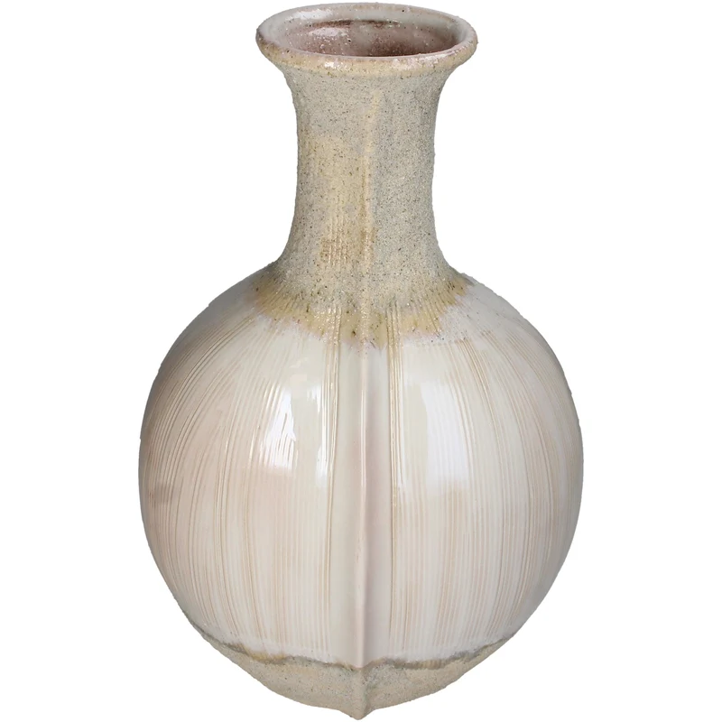 Stoneware vase beige 29x23x46cm