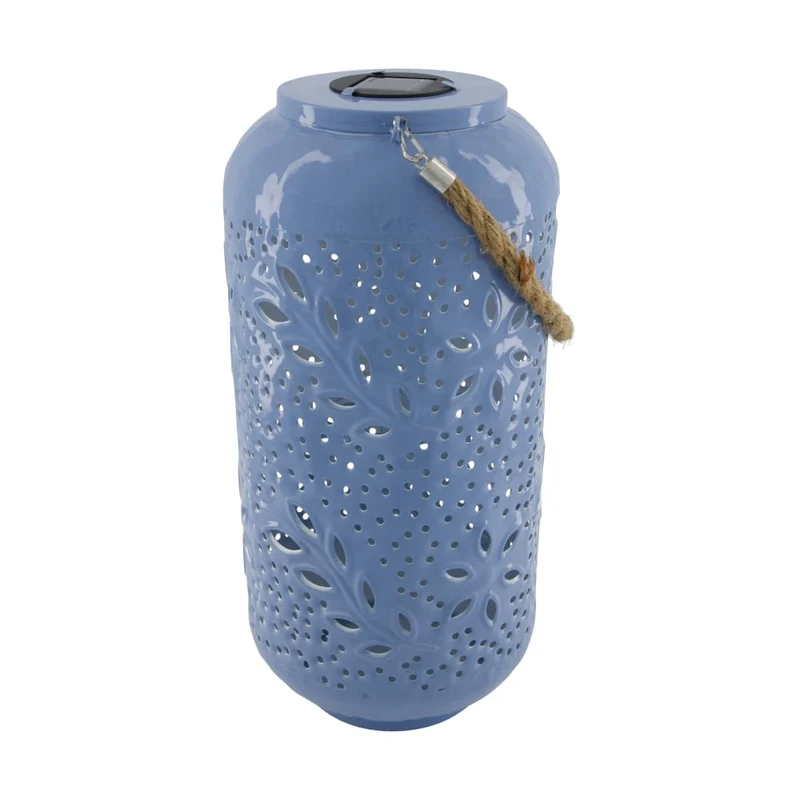 Lantern solar metal 19x19x40cm Blue