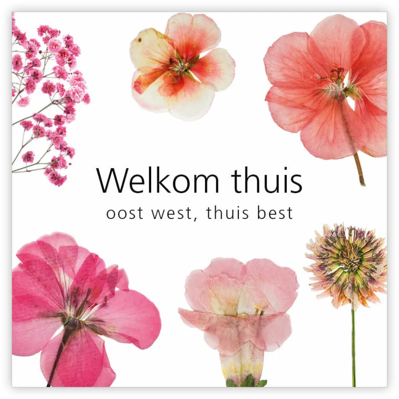 Pakje a 12 kadokaartjes Le Jardin Welkom thuis oost west, thuis best