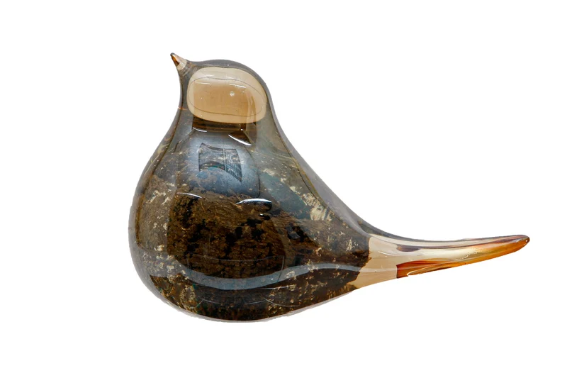 Sculptuur "Blend" L oker glas 16x6x10cm