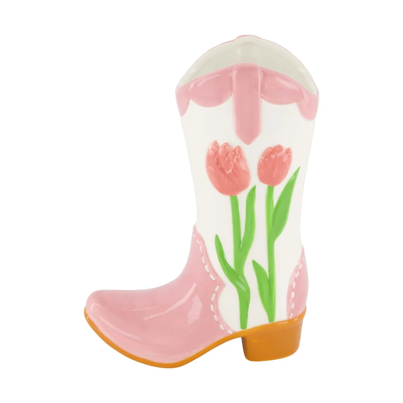 Vase boot ceramic 16.5x8.5x23cm Mixed