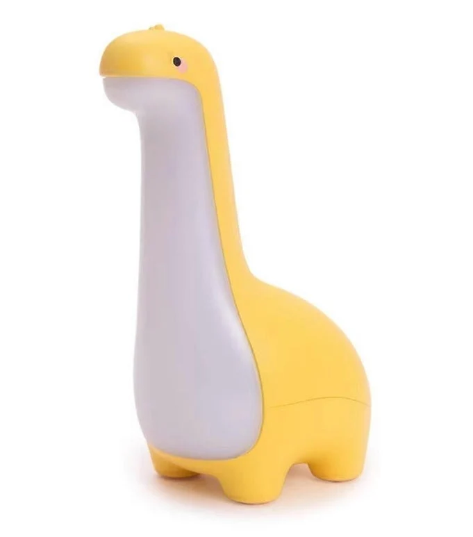 Nachtlamp dinosaurus dimbaar oplaadbaar geel 12,5x7,8x18cm