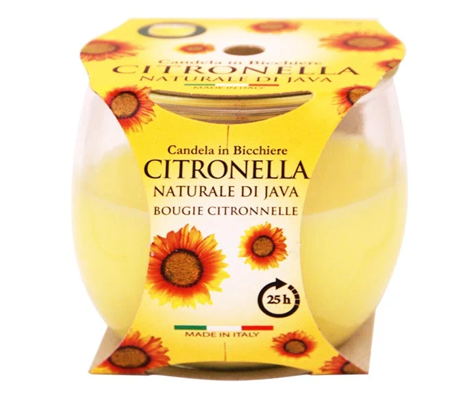 Citronella glazen pot 8x8cm 25 uur