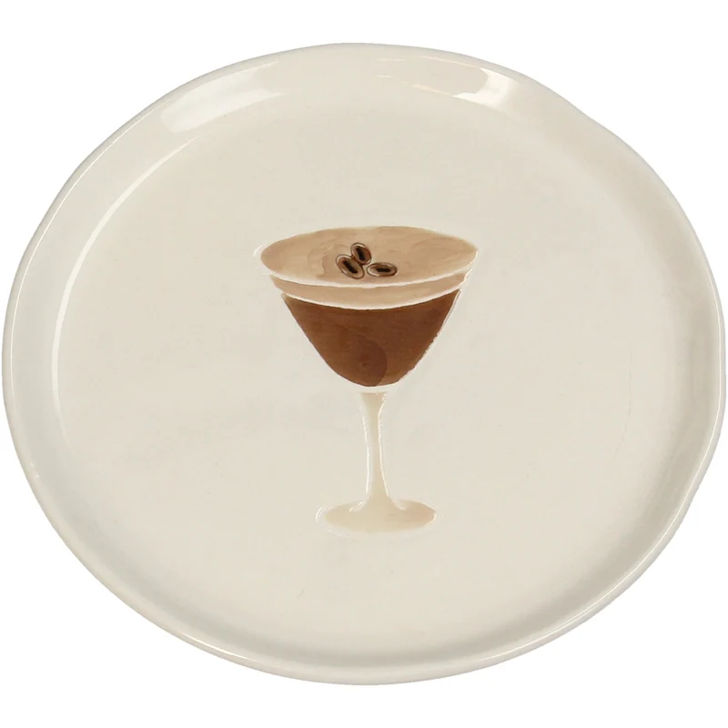 Plate Espresso Martini Stoneware Brown 13.5x13.5x1.3cm