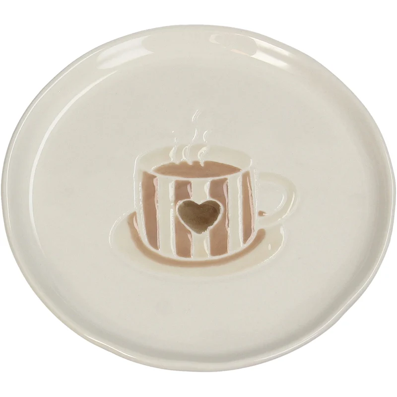 Plate Coffee Stoneware Brown 13.5x13.5x1.3cm