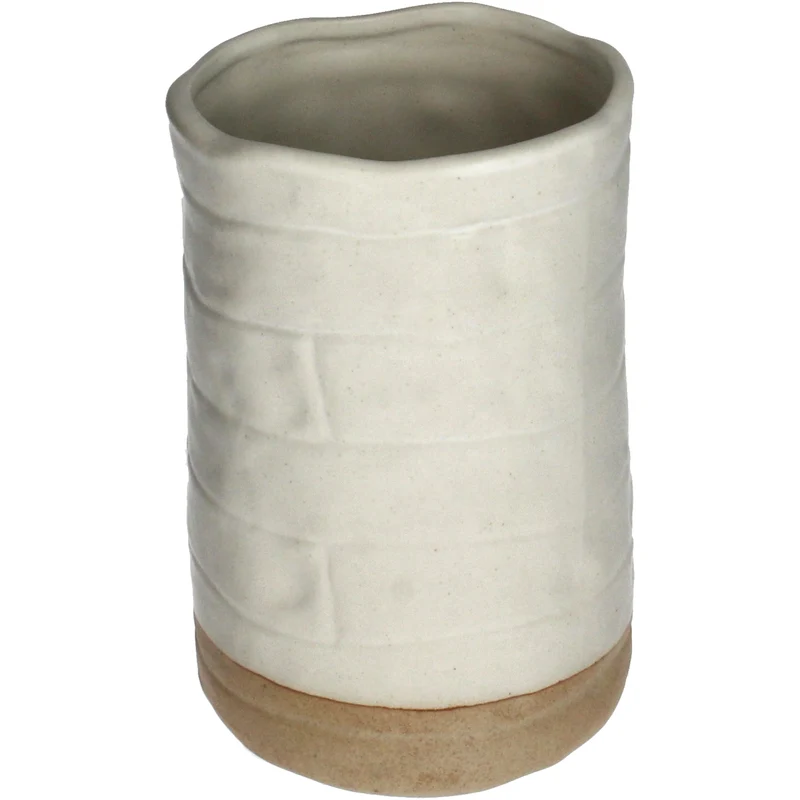 Vase Stoneware White 10.5x10.5x16.5cm