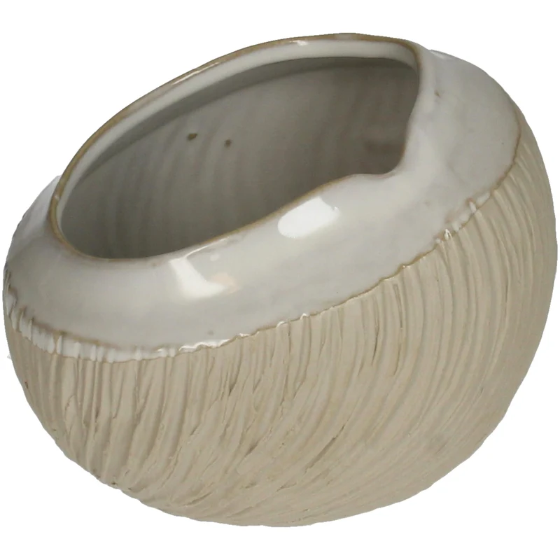 Planter Stoneware Beige 13x12x10.5cm