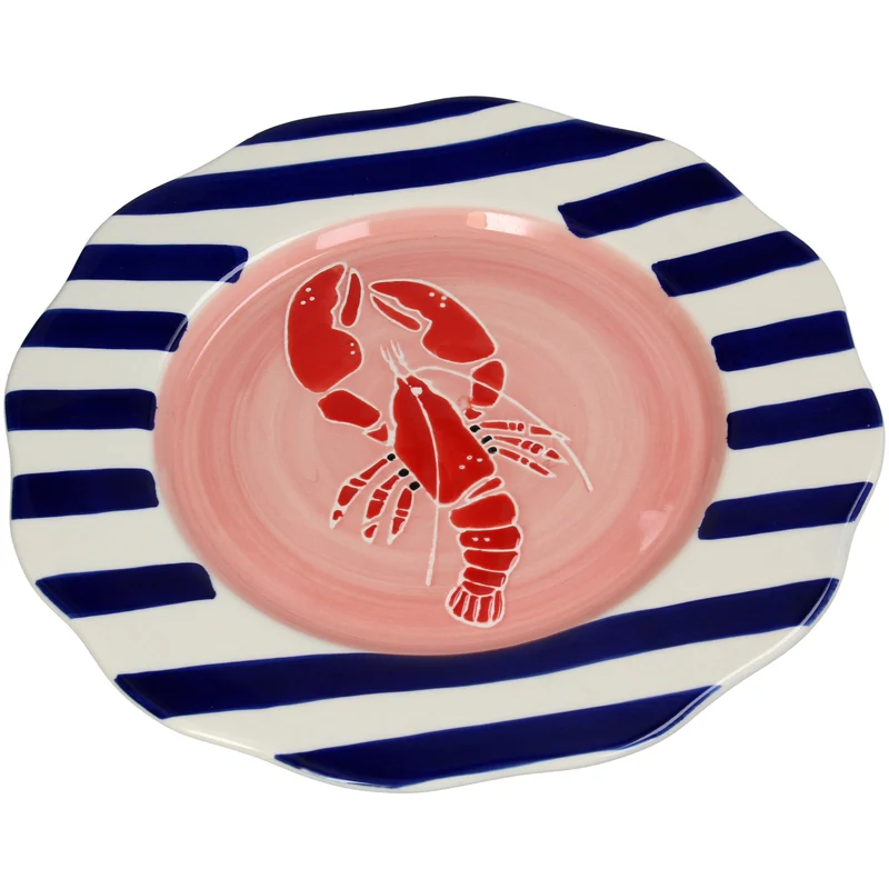 Plate Lobster Stoneware Multi 25.8x25x2.6cm