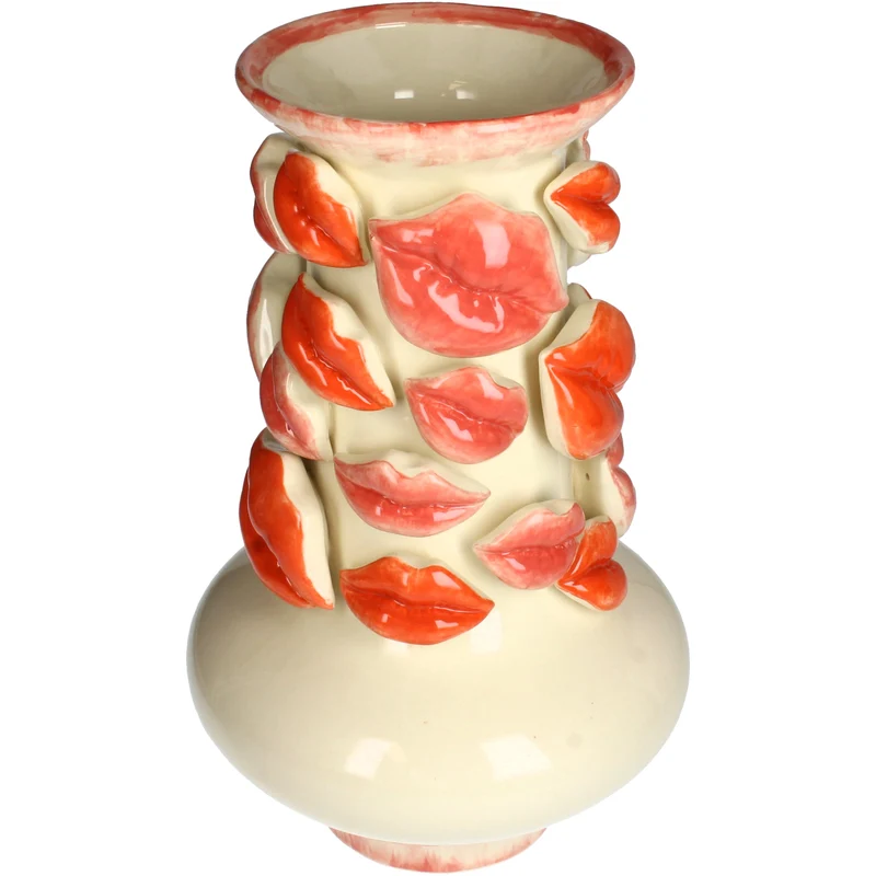 Vase Lips Stoneware Red 23x23x36cm