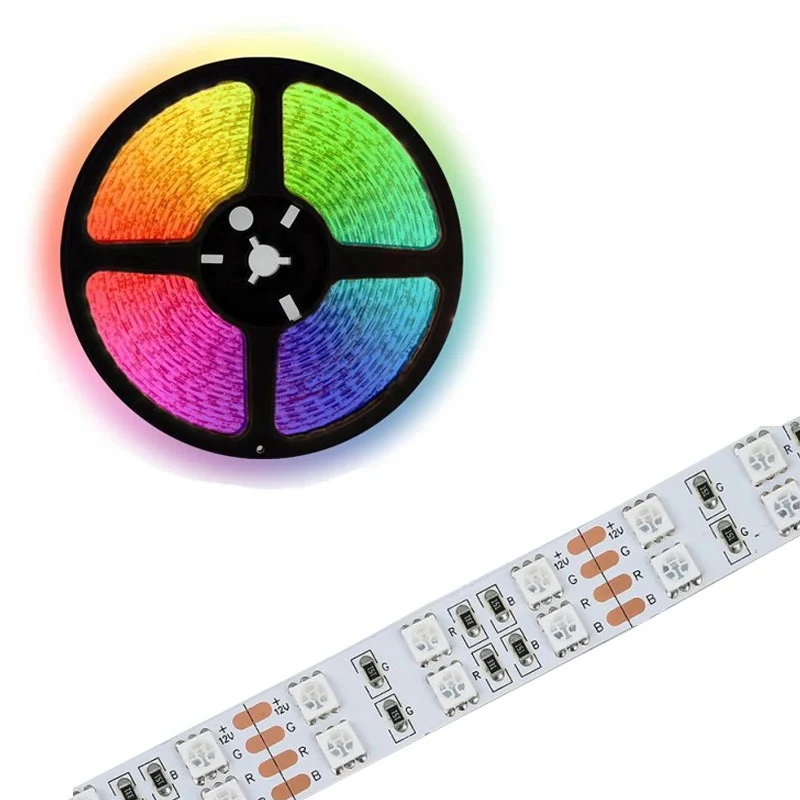 5 meter RGB led strip - Dubbele rij - 120Leds/m - 12V