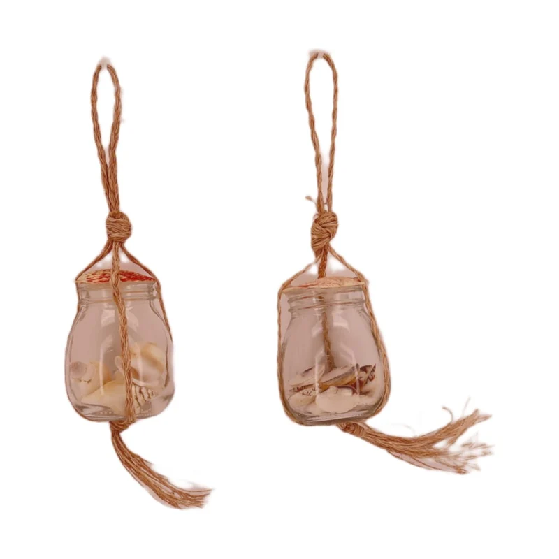 Hanger nature with shells 8x8x42cm 2 assorti Natural