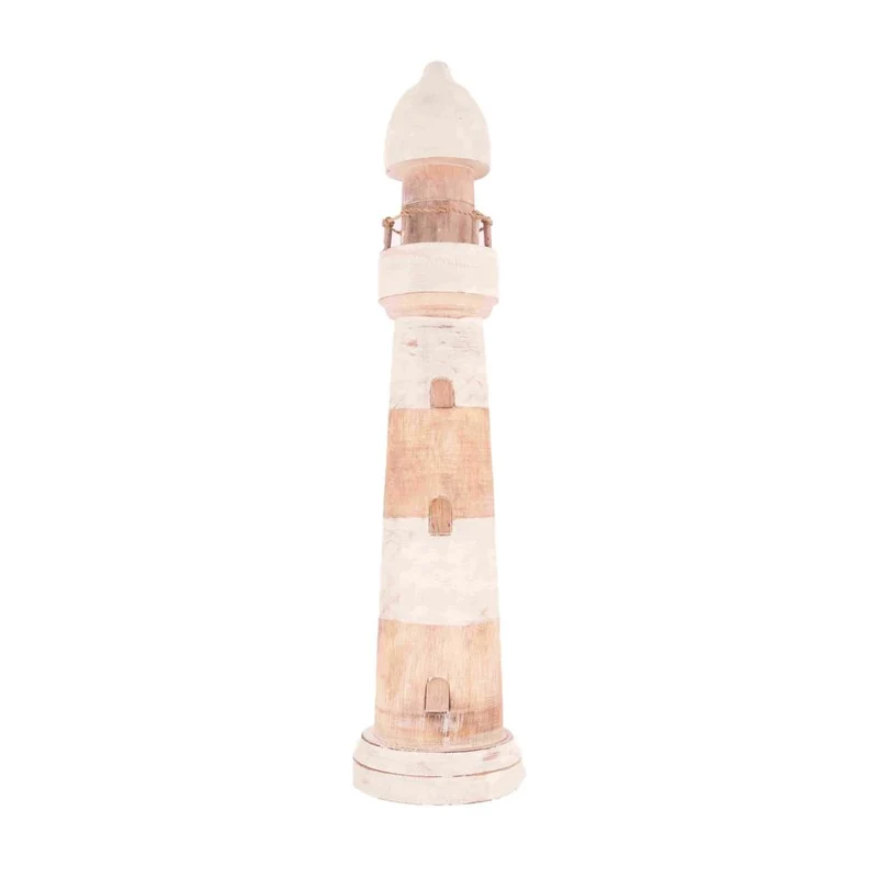 Lighthouse wood 16x16x78cm Natural/White