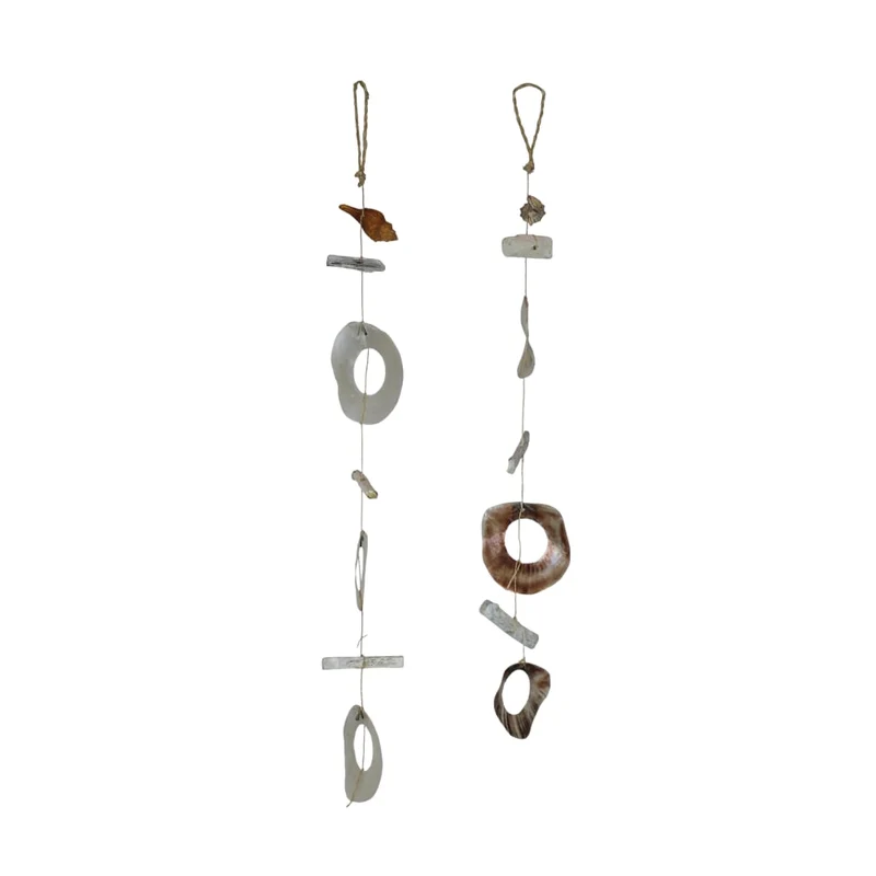 Garland nature with shells 10x2x60cm 2 assorti Natural