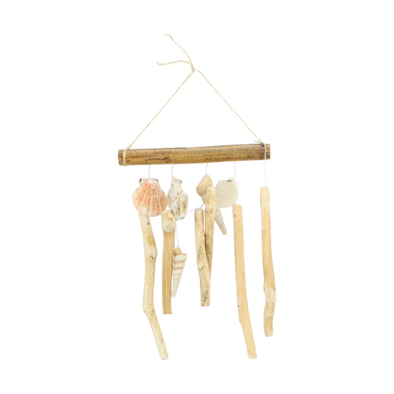 Hanger driftwood with shells 18x2x24cm Natural