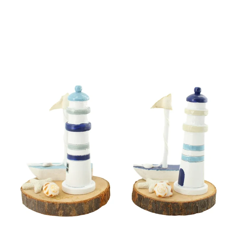 Figurine wood 10x9.5x16.5cm 2 assorti blue