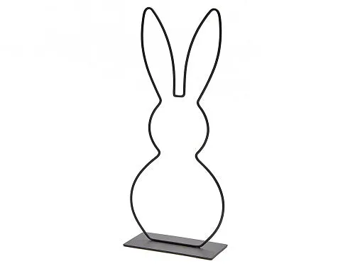 Metal rabbit on base 40cm black (17x8x39,5cm)