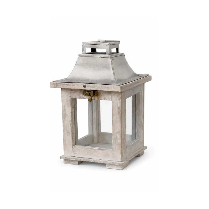 Lantern Alba L13 W11 H23.5cm Grey