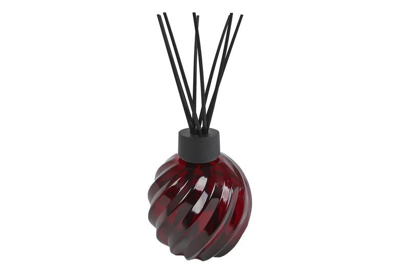 Diffuserset "Aroma Art" orange bergamot 800ml burgundy red glas 12x12x39cm