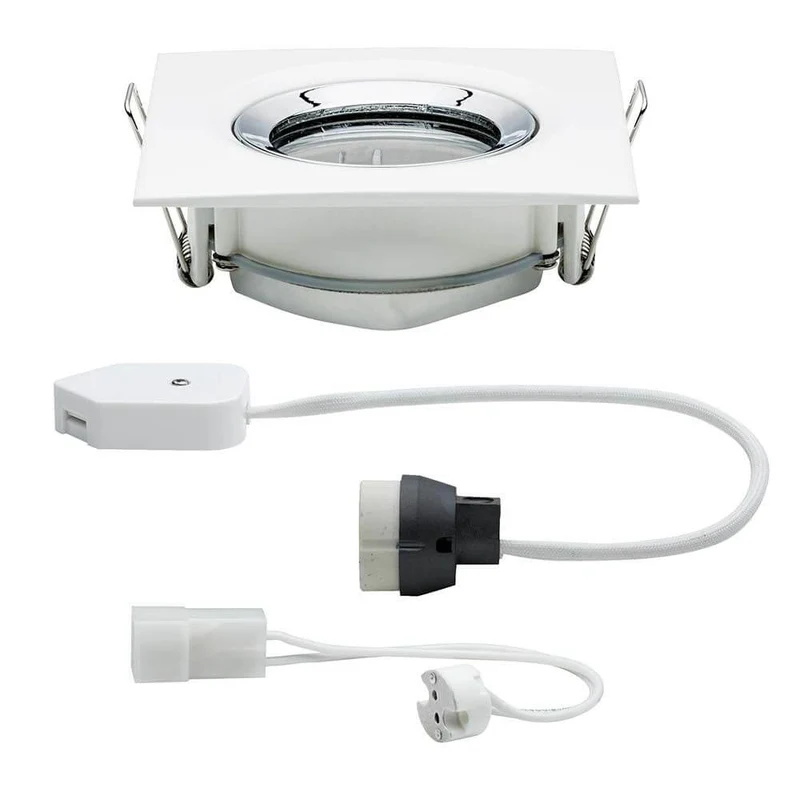 Premium EBL Nova IP65 eck max1x35W GU10 GU5,3 Weiß-Chrom