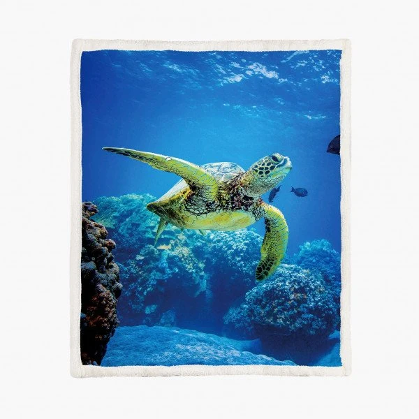 Fleece deken sea turtle, 150 x 200 cm