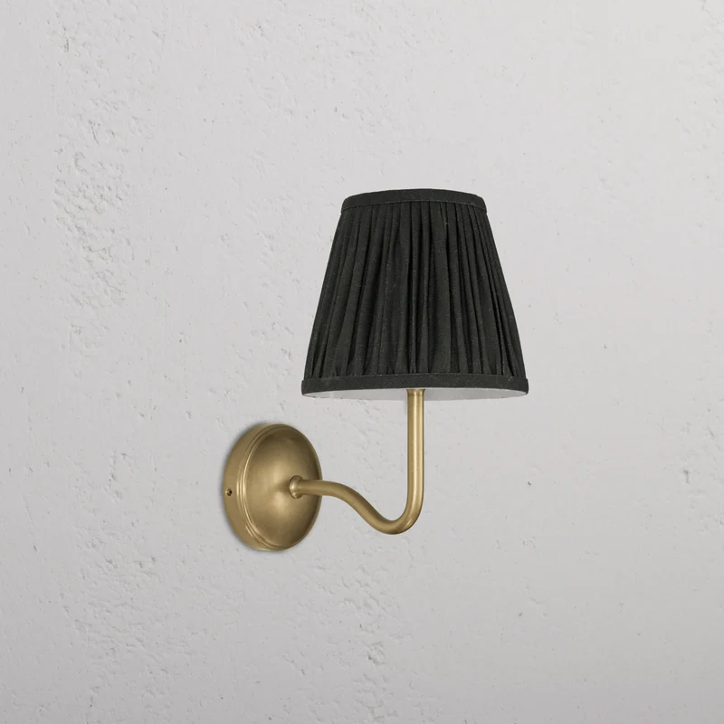 Malvern Medium Wall Light Pleated Deep Green - Antique Brass