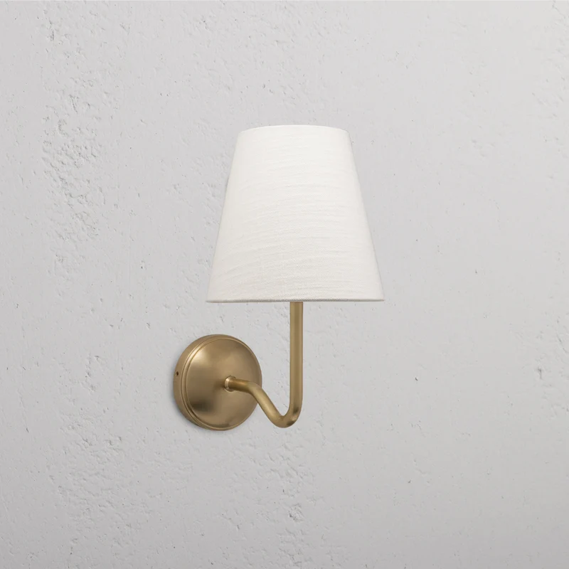 Malvern Medium Wall Light Alabaster White - Antique Brass