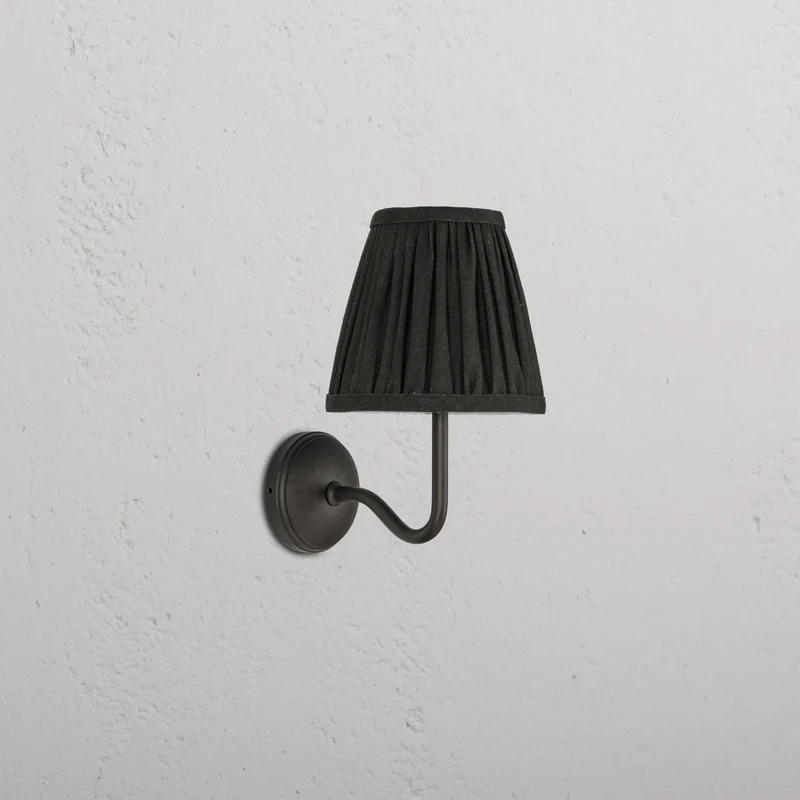 Malvern Small Wall Light Pleated Deep Green - Bronze
