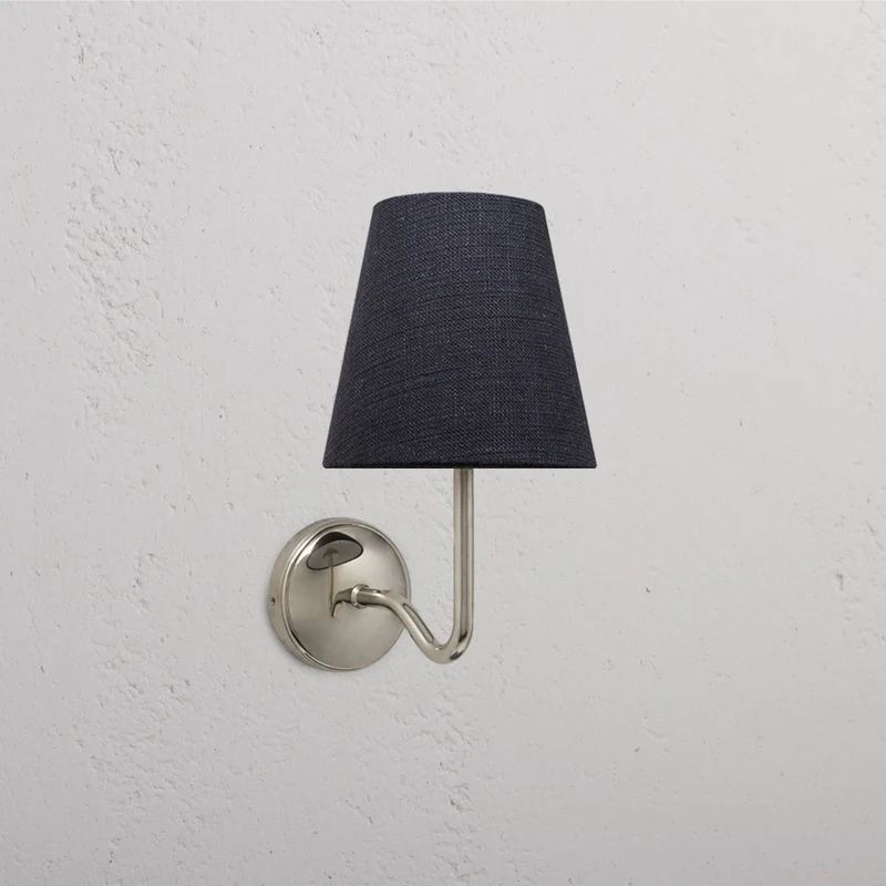 Malvern Medium Wall Light Basalt Grey - Polished Nickel