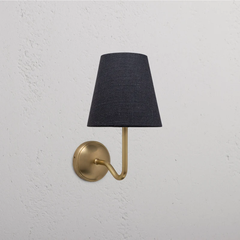 Malvern Medium Wall Light Basalt Grey - Antique Brass