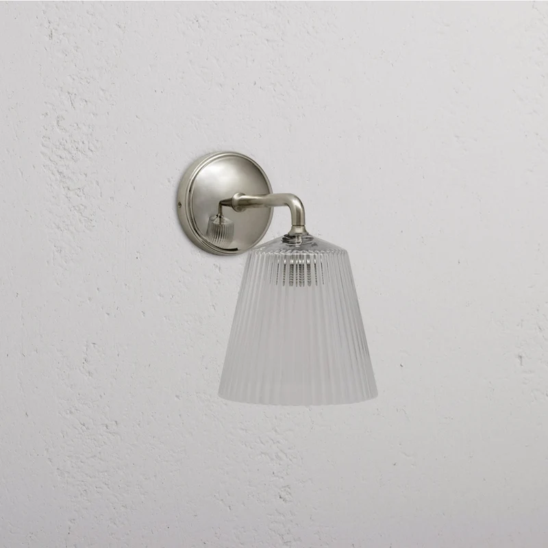 Richmond Medium Wall Light Fluted Glass - Polished Nickel