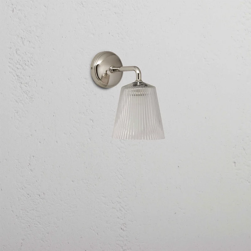 Richmond Small Wall Light Fluted Glass - Polished Nickel