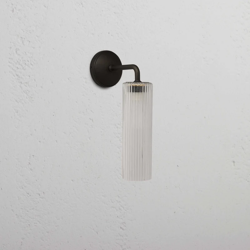 Claremont Small Wall Light Fluted Glass - Bronze