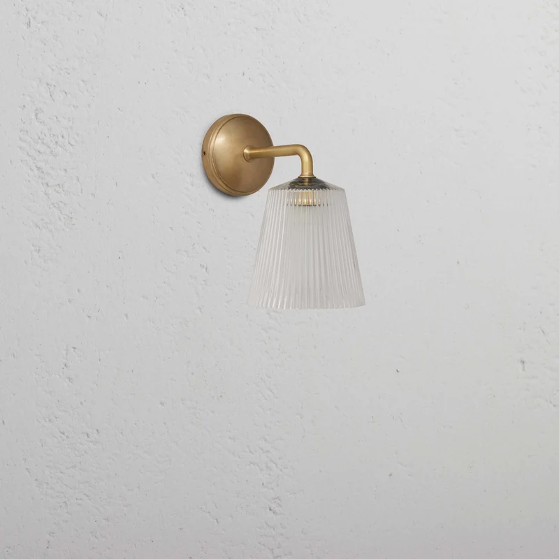 Richmond Small Wall Light Fluted Glass - Antique Brass
