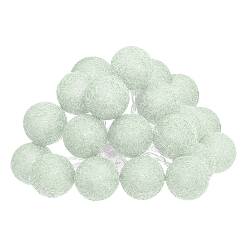 Atmosphera LED Lichtslinger katoen - Cotton Ball - 20 Ballen - Ø6cm - Groen