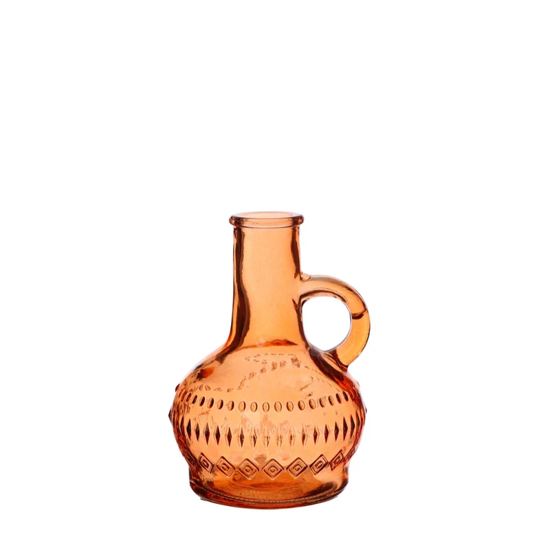 Lille fles glas h.10 Ø6 cm oranje