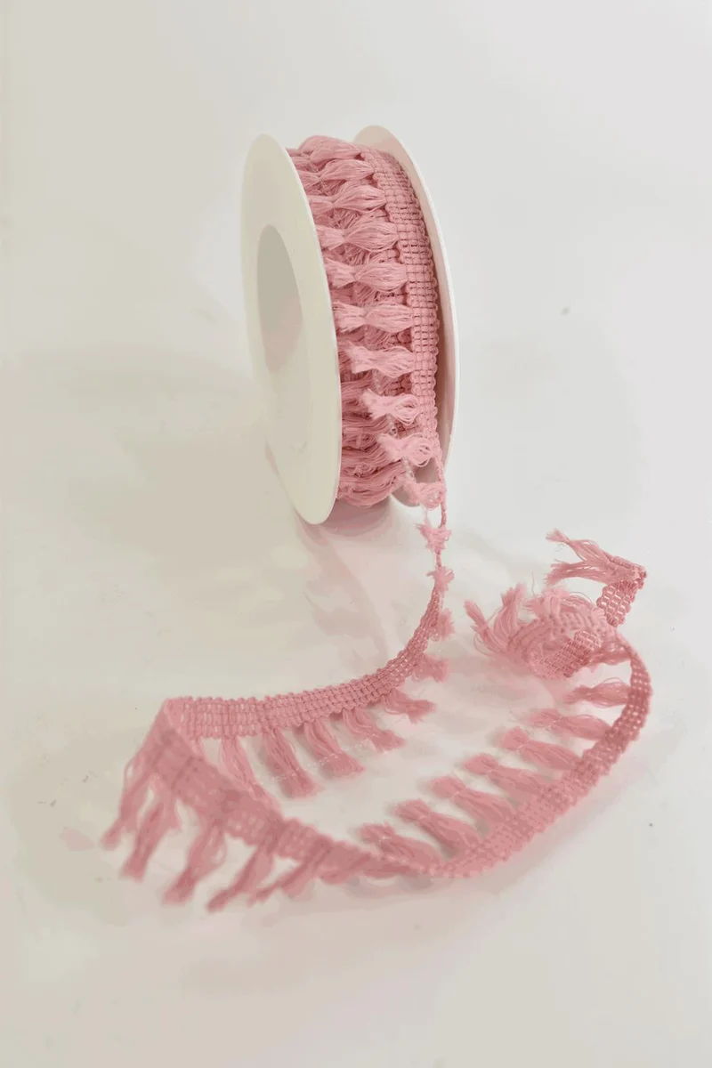 Polyester Lint ''Kwasten'' 25mm 7mtr oudroze
