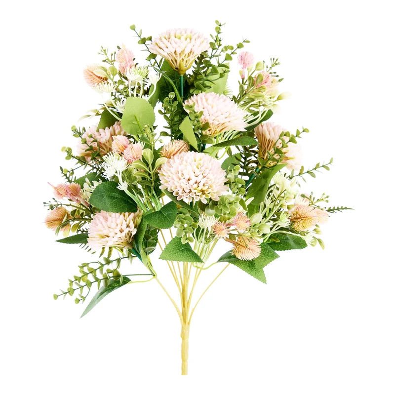 Bos pompons x12 pink 46cm