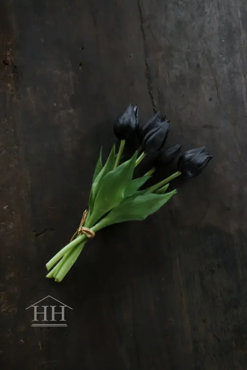 Korte kunsttulpen zwart - 25 cm