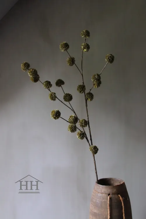 Kunst Pompom olijfgroen 98cm