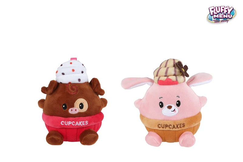 Fluffy Menu Cupcake beer 2 assortie 14cm