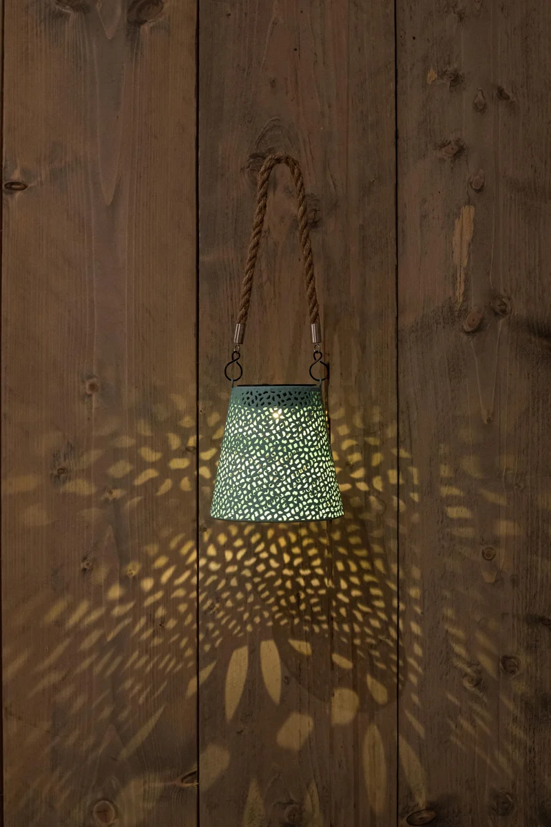 SOLAR LAMP SAGE GROEN TOUW 12X12CM/ HANGTAG