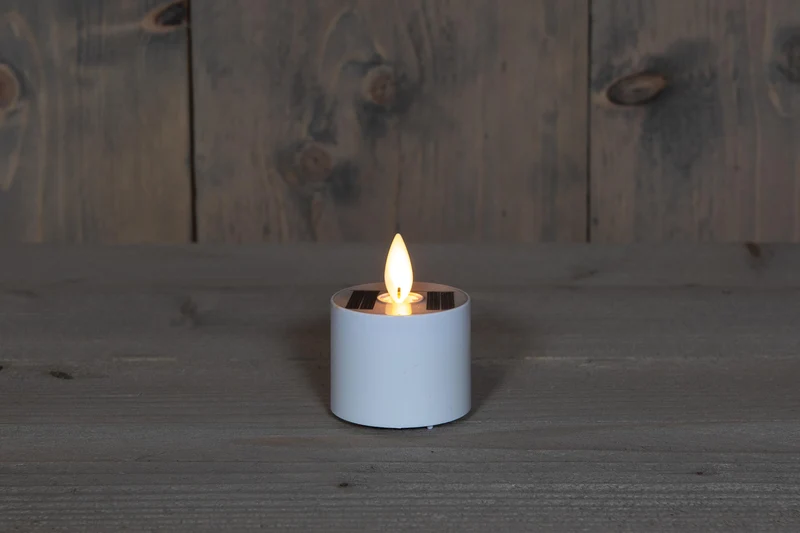 SOLAR BEWEGENDE VLAM THEELICHT WIT 5X6CM