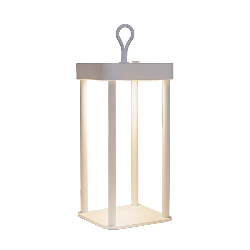 DRAADLOZE LANTAARN WARM WIT DIMBAAR LED INCLUSIEF USB KABEL 12X12X24CM WIT